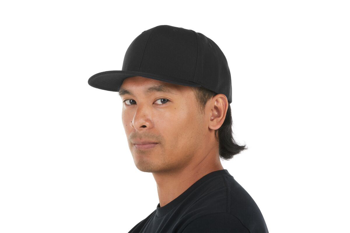 recycled-poly-classic-6-panel-hat-i5 WebPDP-HAT001002_Recycled_Poly_Classic_6Panel_Hat_Black_Studio_Harper_Studios_0723_Side_3__HAT001002OS.jpg