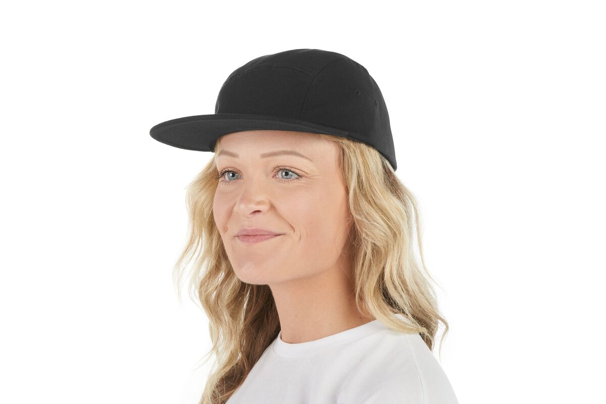 recycled-poly-flat-brim-5-panel-hat-i5 WebPDP-HAT003002_Recycled_Poly_Flat_Brim_5Panel_Hat_Black_Studio_Harper_Studios_0723_Front_2__HAT003002OS.jpg