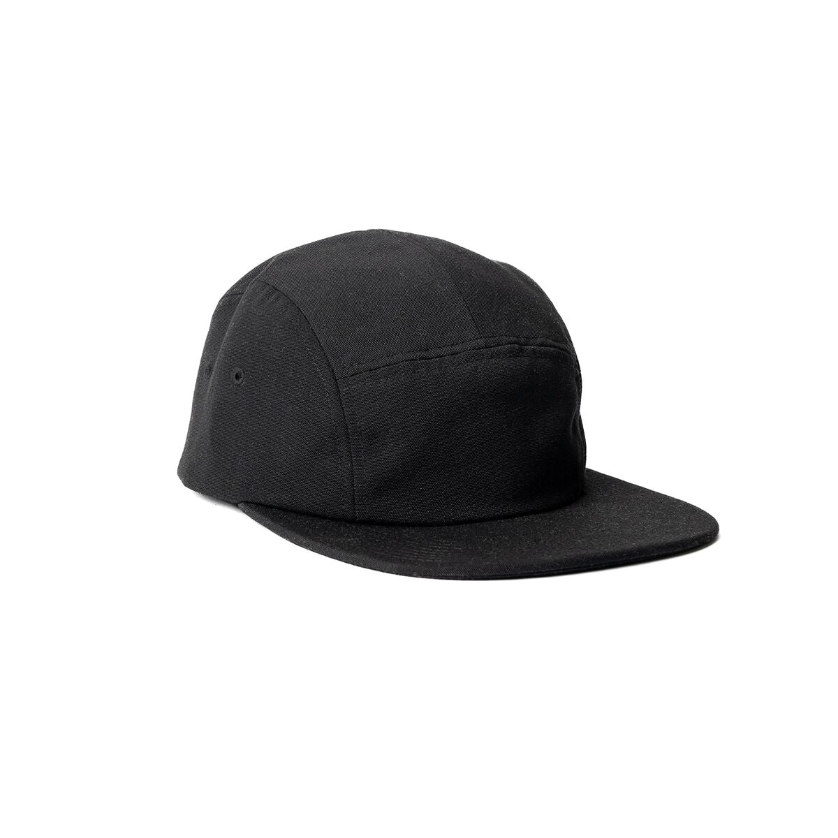 recycled-poly-flat-brim-5-panel-hat-i5 Web_PDP-FlatBrim5PanelHat_Studio_Front_Black.jpg